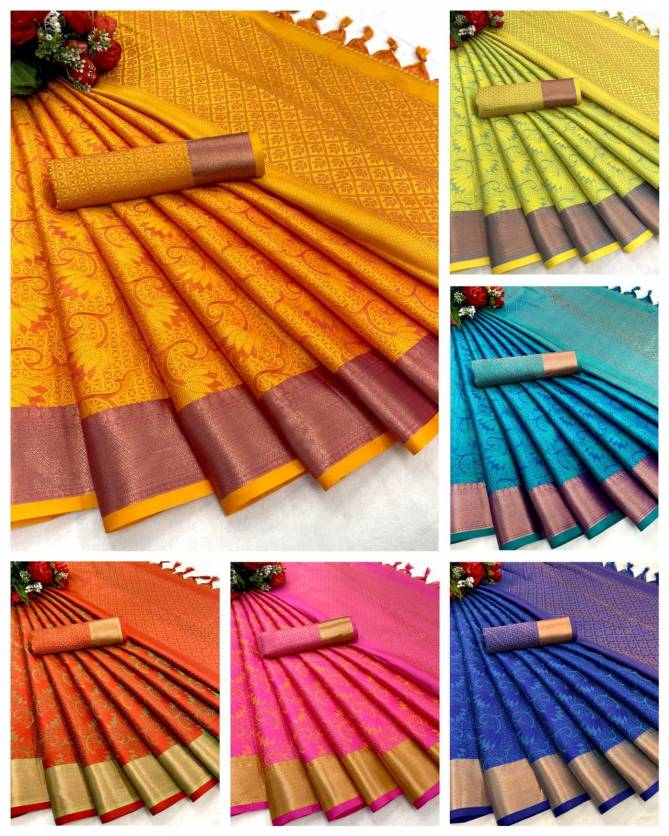 Aab Lotus Copper Mercerised Copper Silk Wholesale Designer Sarees